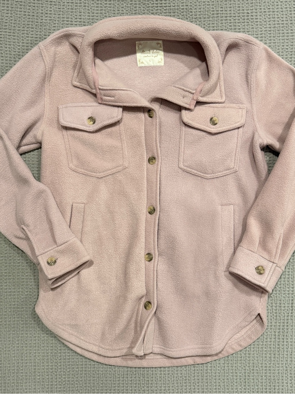 Altar'd State Light Pink Fleece Shirt Jacket - Kids